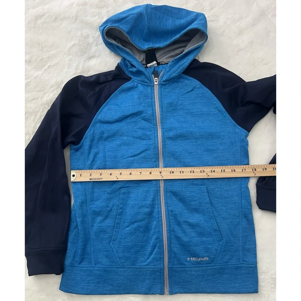 HEAD Hoodie Youth Large 14-16 Blue Full Zip Athletic Lightweight Jacket